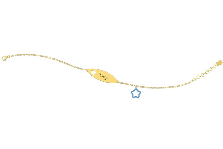 Nanán Bracciale con Targhetta - Charms stella azzurra Fornitura limitata