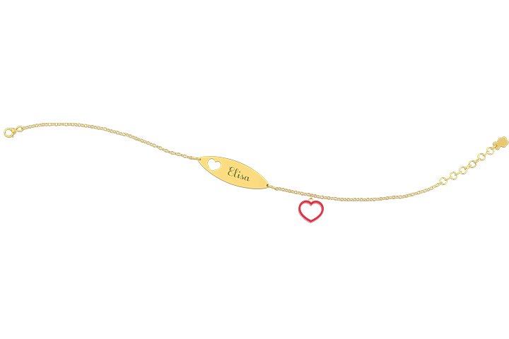 Nanán Bracciale con Targhetta - Charms cuore rossa Offerta esclusiva