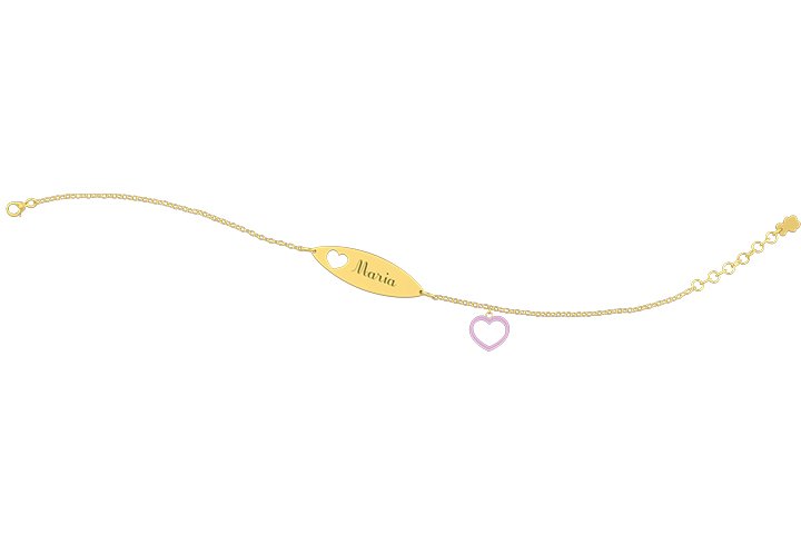 Nanán Bracciale con Targhetta - Charms cuore rosa Vendite stagionali