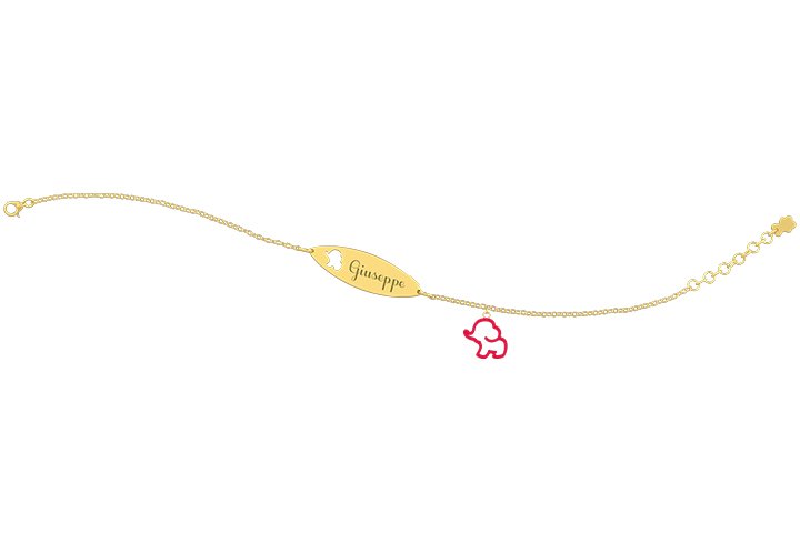 Nanán Bracciale con Targhetta - Charms elefante rosso Offerta natalizia