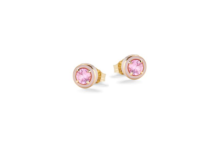 Nanán Orecchini Pietra Brillante Rosa Argento Offerta migliore