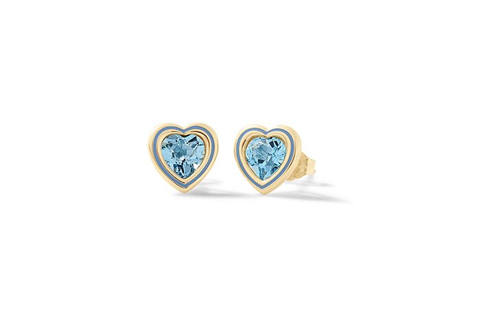 Nanán Orecchini Cuore Brillante Azzurro Online Outlet