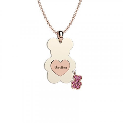 Nanán Pendente Orso Ceramica-Oro 9Kt Rosa Offerta settimanale