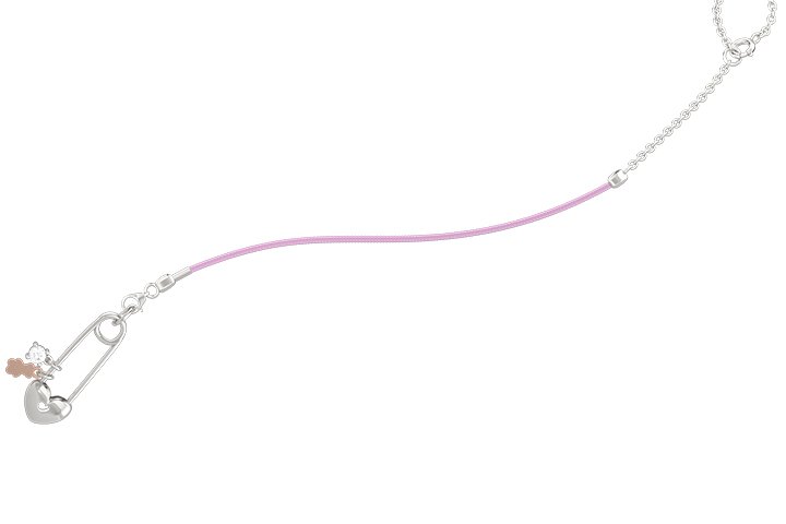 Nanán Spilla Portaciuccio con cordino rosa - Ag 925 Latest stili