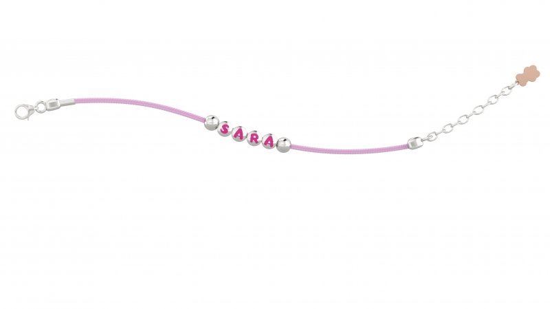 Nanán Spilla Portaciuccio con cordino rosa - Ag 925 Latest stili