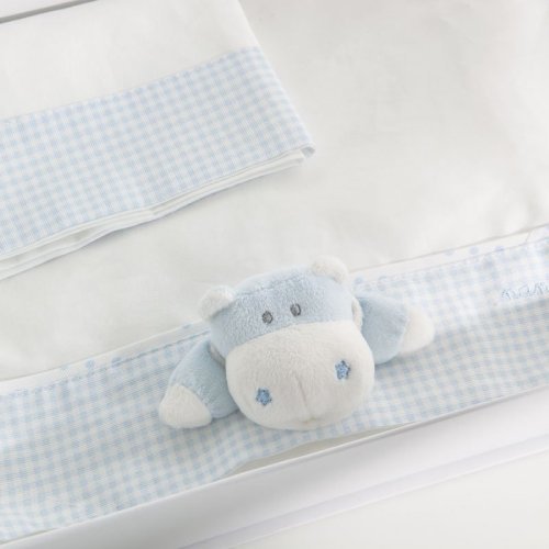 Nanán Set Lenzuola 3pz Carrozzina Bombo Azzurro Vendite Flash