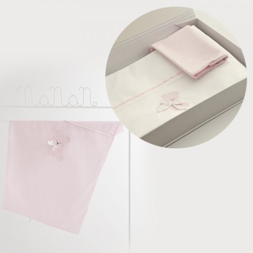 Nanán Gift Promo: Set Lenzuola carrozzina + Copertina carrozzina ROSA Moda