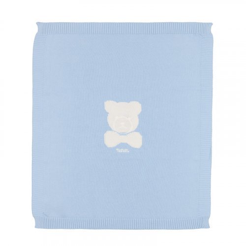 Nanán Coperta in filo azzurro con orso Offerta settimanale