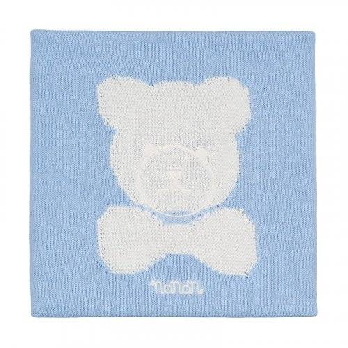 Nanán Coperta in filo azzurro con orso Offerta settimanale