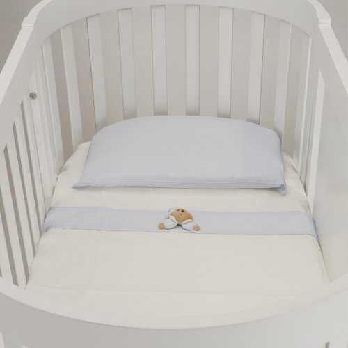 Nanán Lenzuola per Lettino Ovale Set 3pz Puccio Azzurro Offerta speciale della fabbrica