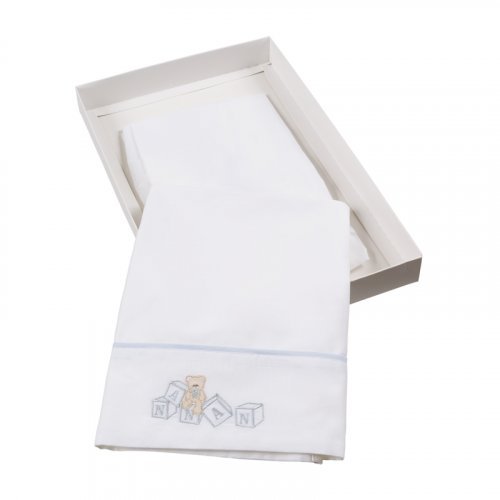 Nanán Set Lenzuola Carrozzina 3 Pz Dadini Azzurro Super sconto
