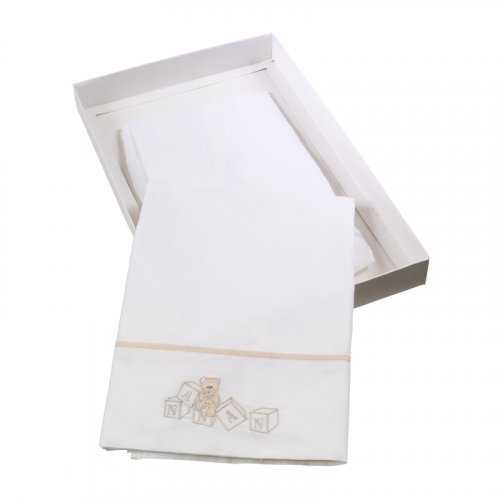 Nanán Set Lenzuola Carrozzina 3 Pz Dadini Bianco 50% di sconto con spedizione gratuita