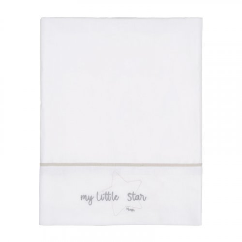 Nanán Set lenzuola carrozzina "My little star" ricamo grigio Esporta salva