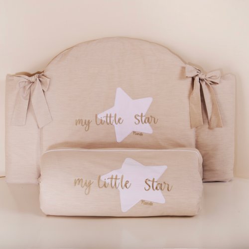 Nanán Set piumone e paracolpi My little Star beige