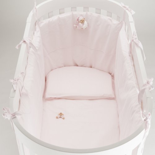 Nanán Set Piumone e Paracolpi 4pz per Lettino Ovale- Puccio Rosa Promozione