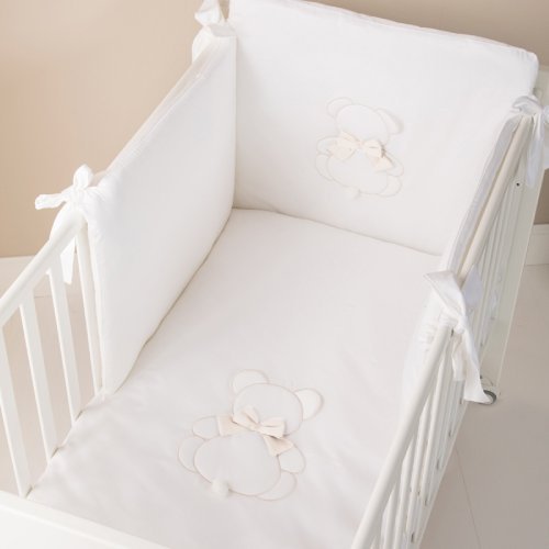 Nanán Set Piumone Letto 4pz Fiocco Bianco Pezzi Unici