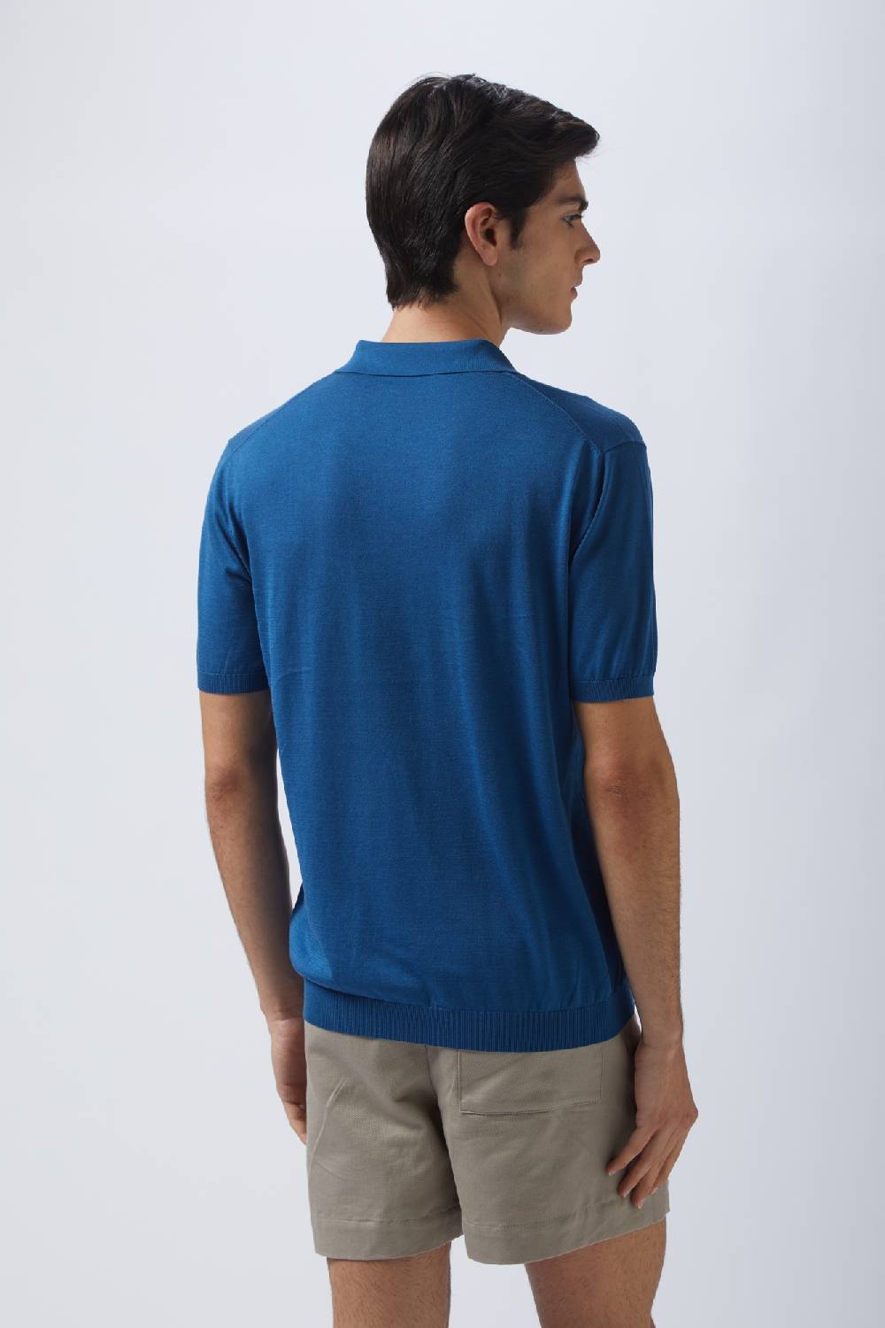 Kangra Cashmere Polo Mezza Manica Rasata In Seta e Cotone Prezzo Ridotto