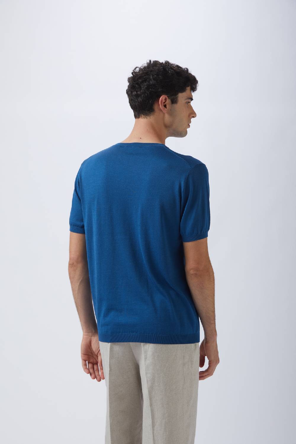 Kangra Cashmere Girocollo Mezza Manica Rasato In Seta e Cotone Offerta