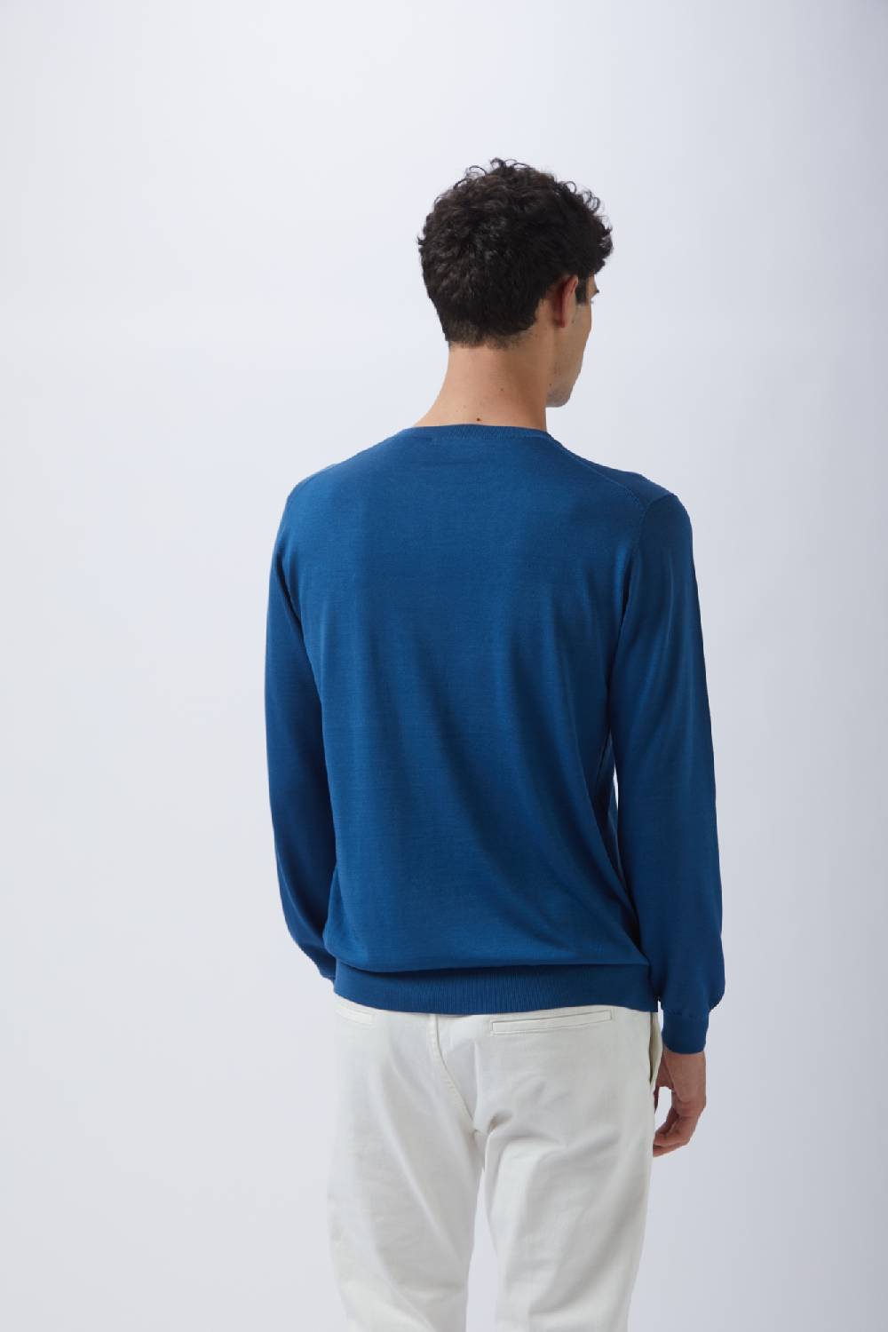 Kangra Cashmere Maglia Girocollo Rasata in Seta e Cotone Outlet