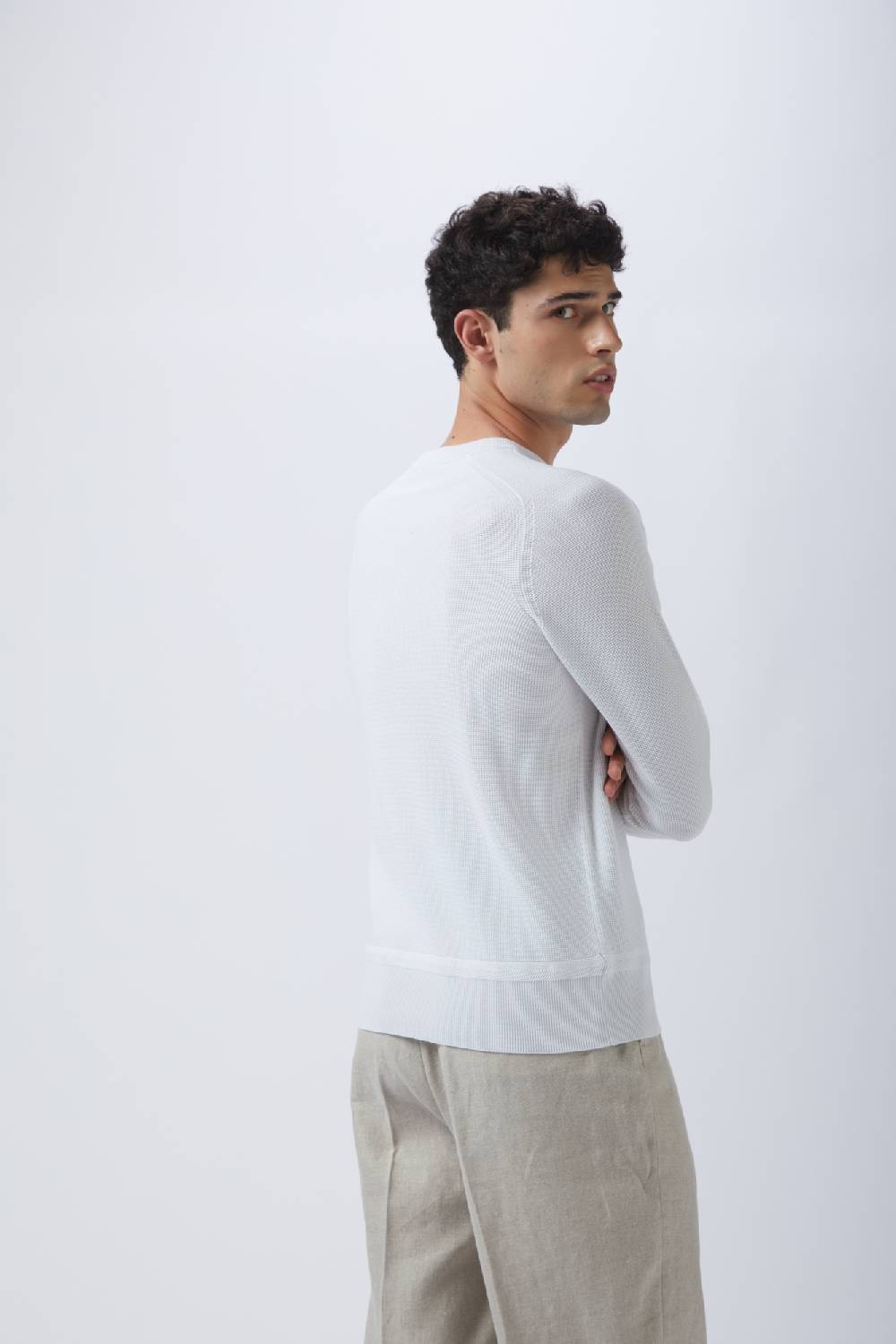 Kangra Cashmere Girocollo Punto Speciale in Cotone Saldi Di Fabbrica