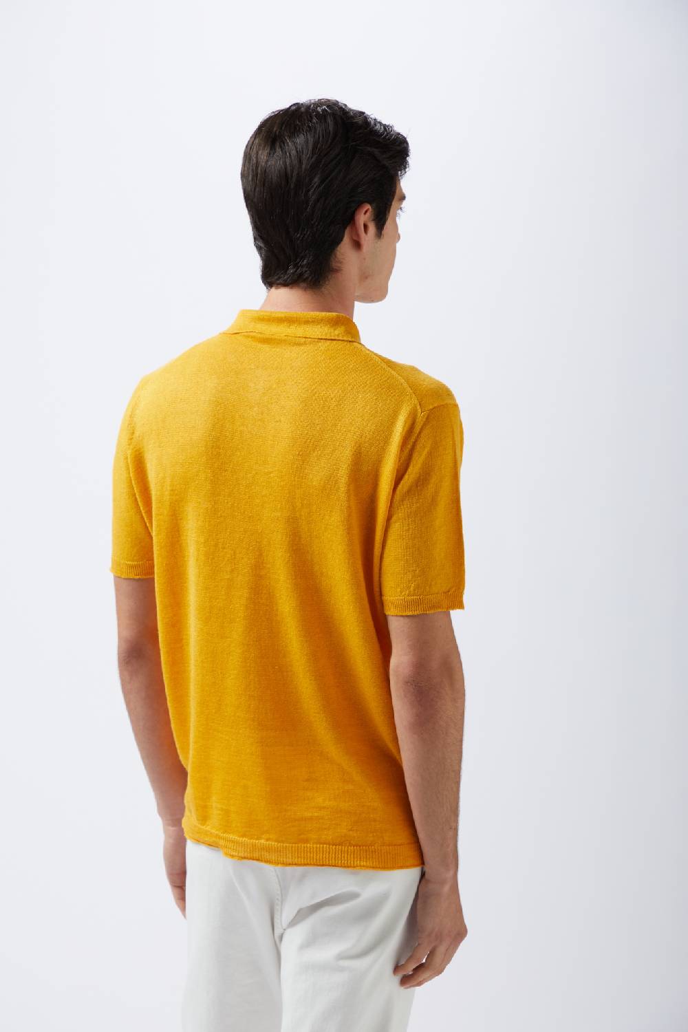 Kangra Cashmere Polo Mezza Manica Rasata In Lino Negozio