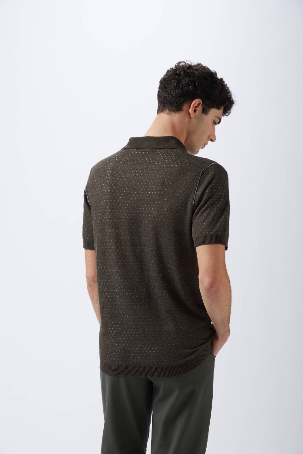 Kangra Cashmere Polo Mezza Manica Pois Bicolore In Saldo