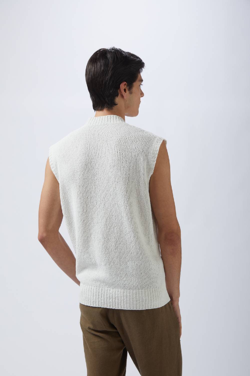 Kangra Cashmere Pullover Senza Maniche Con Fianchetti Links Nuovo