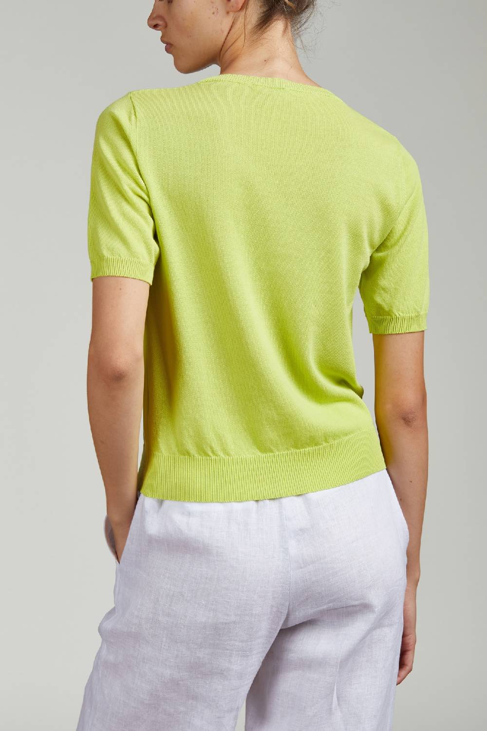 Kangra Cashmere Maglia In Cotone Con Manica al Gomito Consegna Veloce