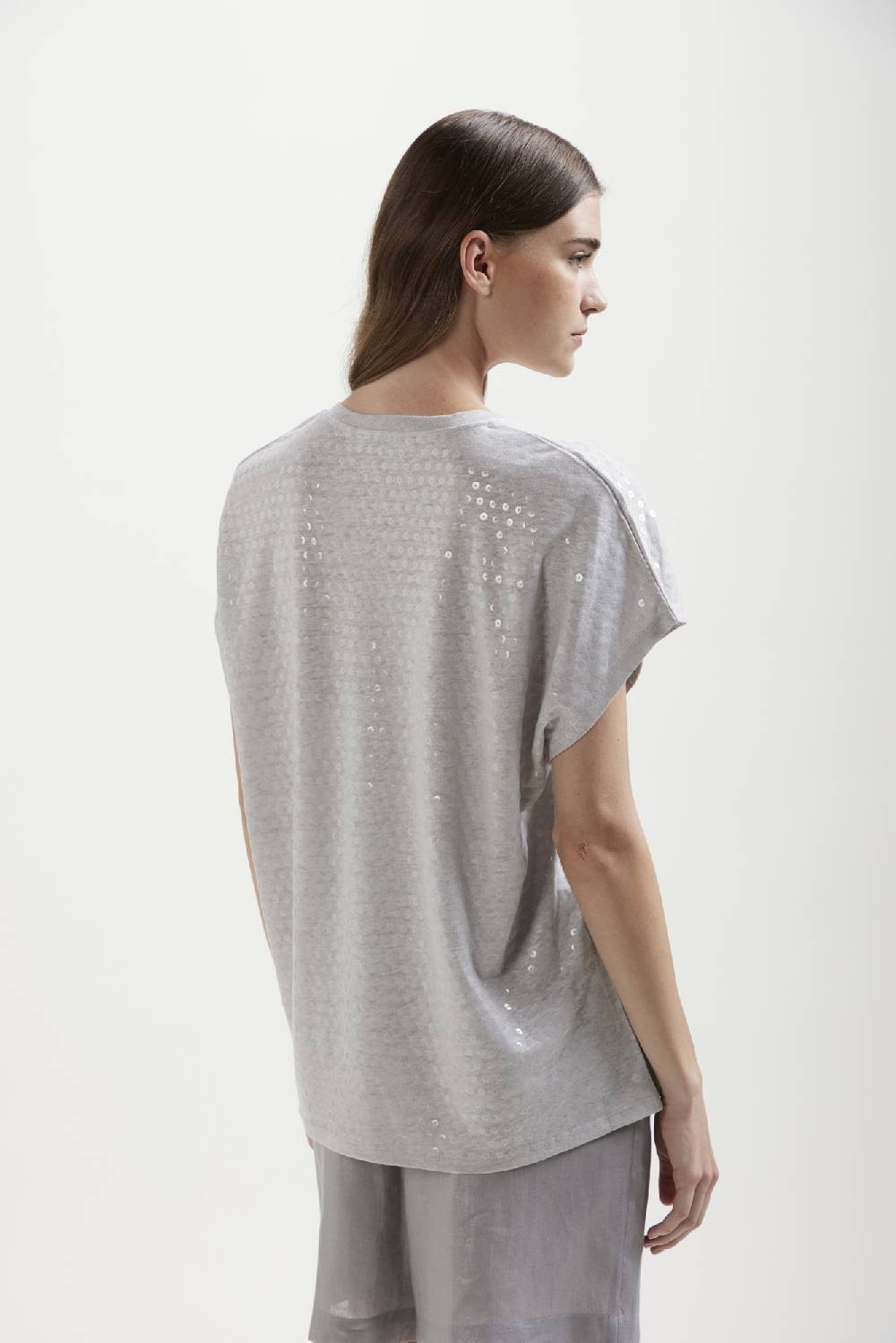 Kangra Cashmere Maglia Scollo V Over Con Stampa Paillettes Fino Al -60%