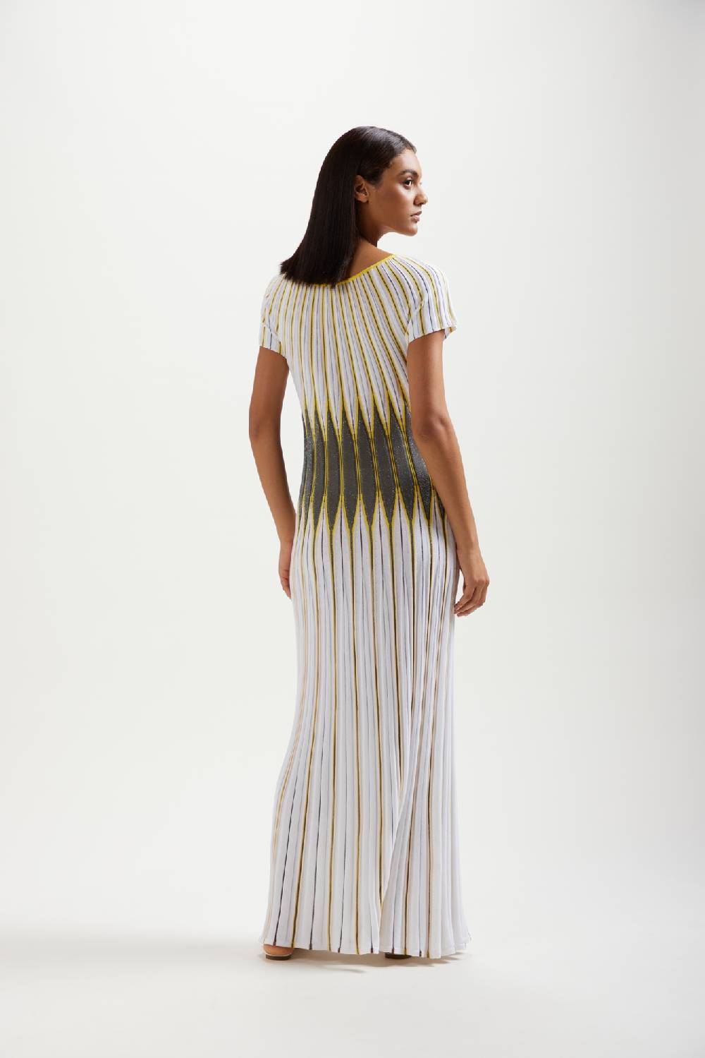 Kangra Cashmere Abito Lungo Jacquard In Cotone e Lurex Affare Del Giorno