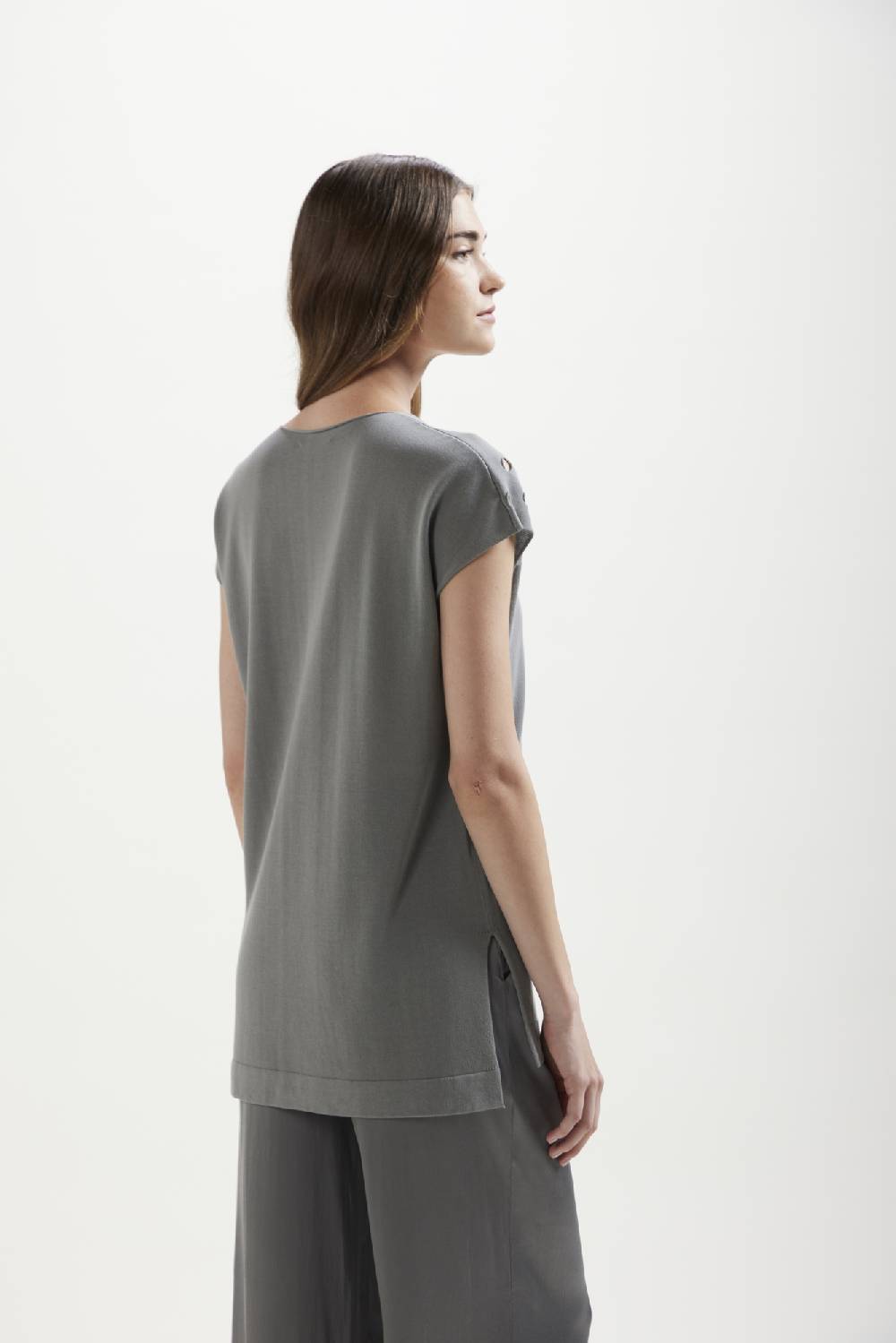 Kangra Cashmere Scollo V Smanicato Con Buchi E Spacchi Sottocosto