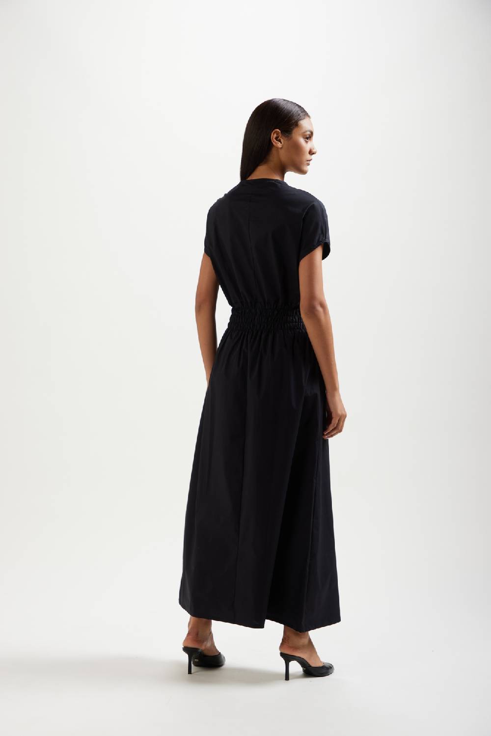 Kangra Cashmere Abito Lungo Con Fascione Elastico In Popeline Offerte