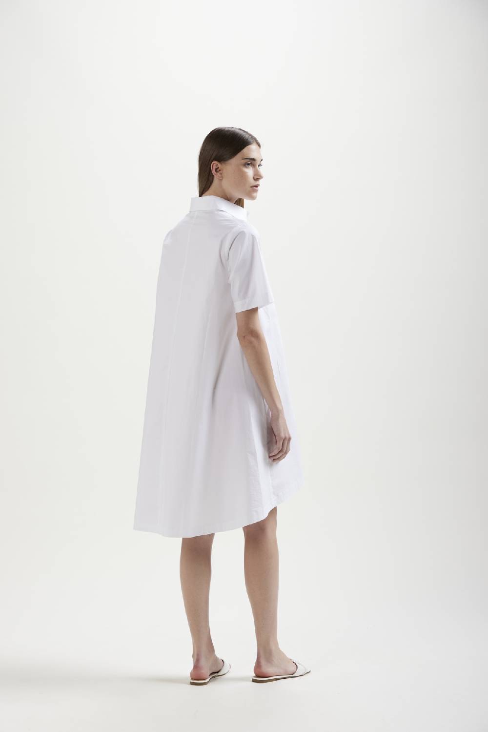 Kangra Cashmere Abito Ampio Con Manica Al Gomito In Popeline Hotsell