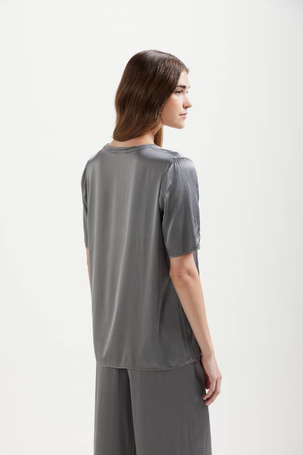 Kangra Cashmere Girocollo Manica Corta In Viscosa Stretch Negozio