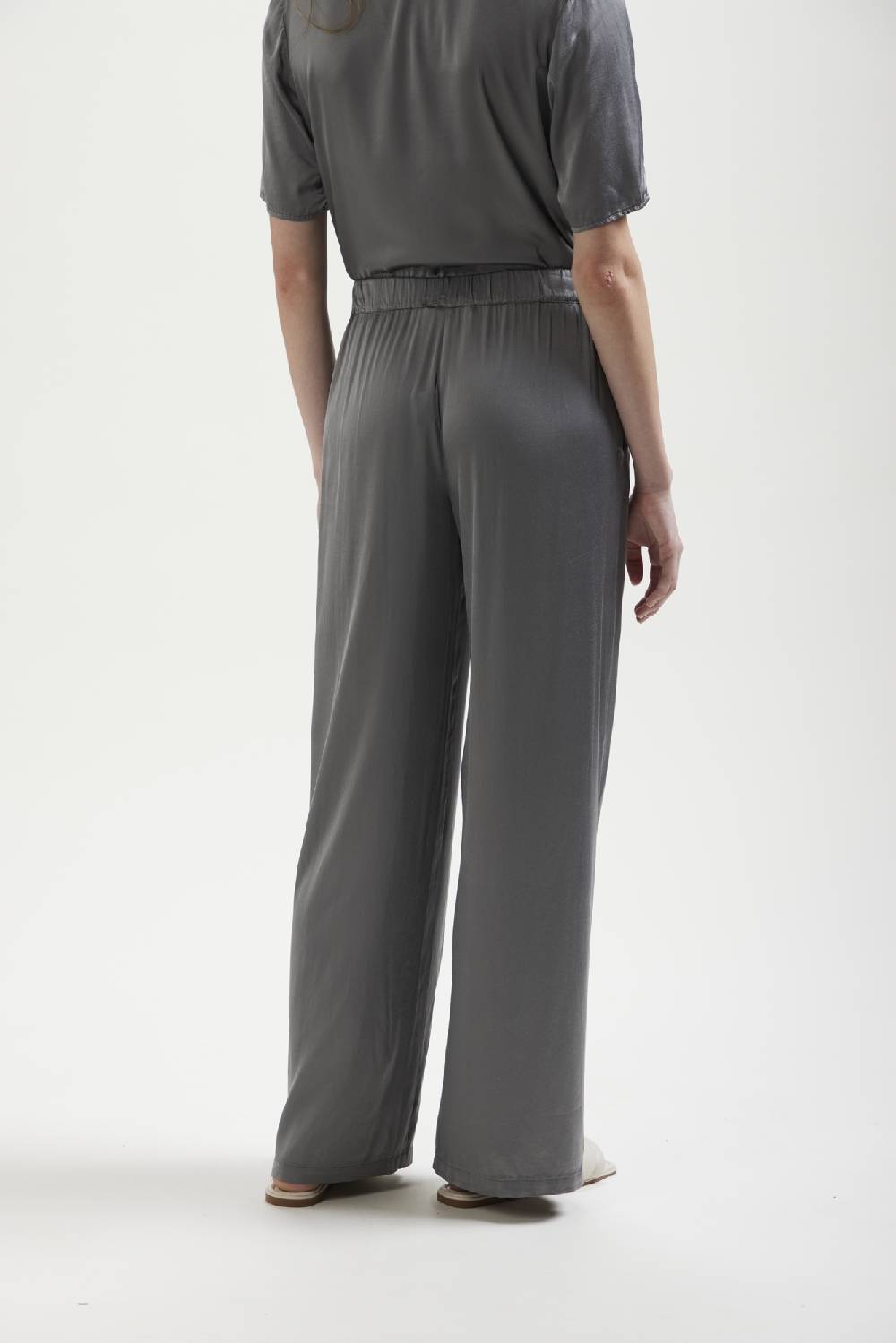 Kangra Cashmere Pantalone Palazzo In Viscosa Stretch In Saldo