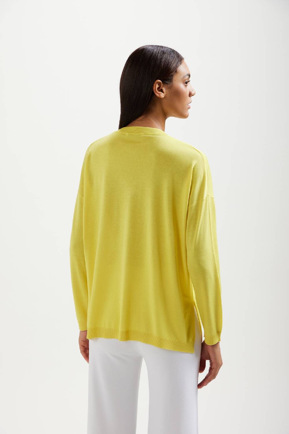 Kangra Cashmere Scollo V Spalla Scesa Con Spacchi In Seta e Cashmere Moda