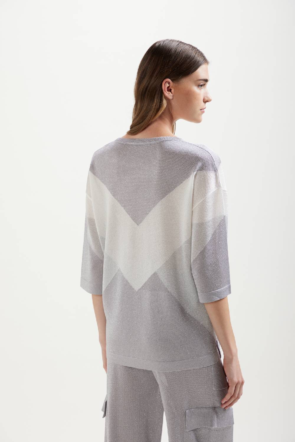 Kangra Cashmere Girocollo Con Intarsio Geometrico In Lurex 2025