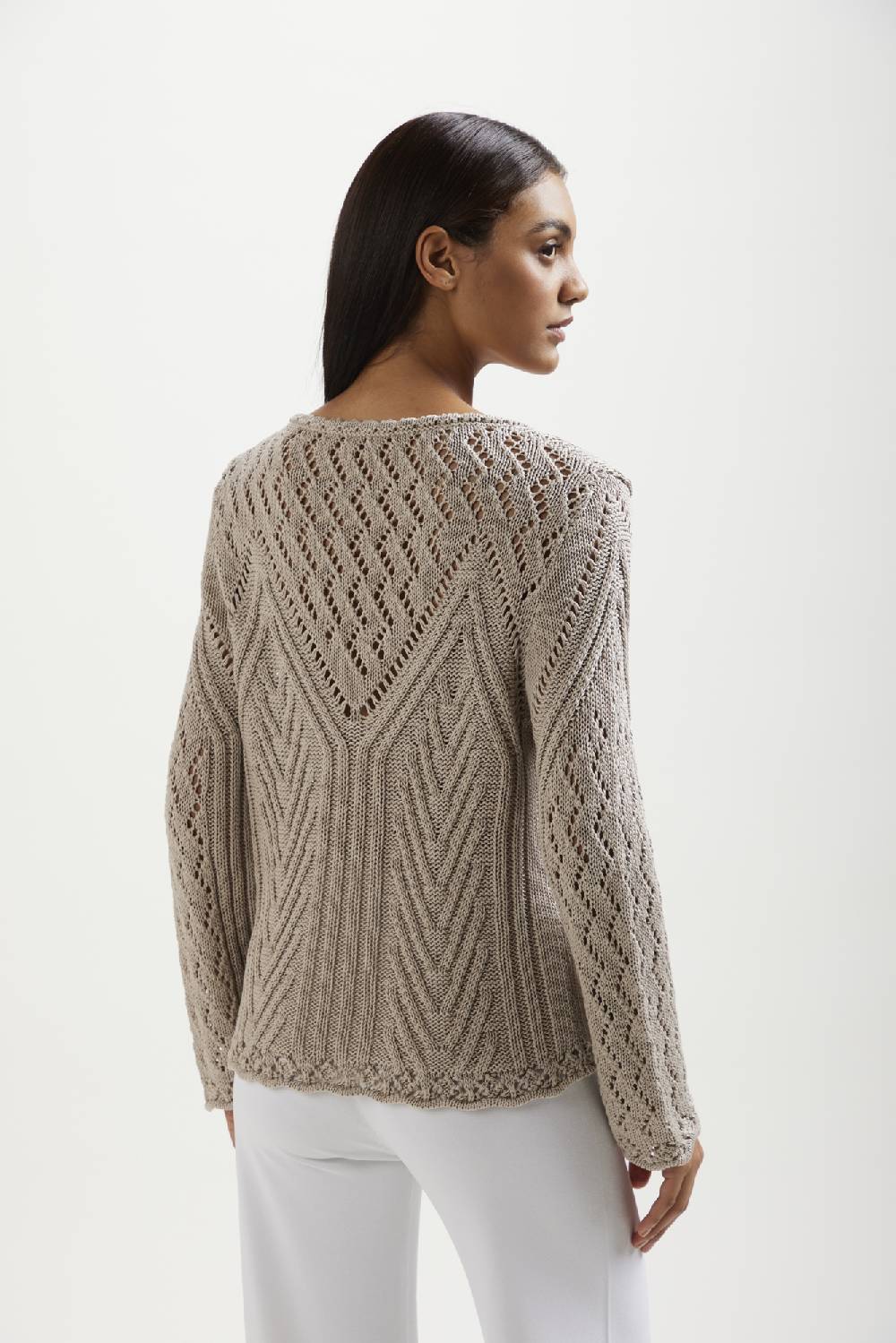 Kangra Cashmere Pullover Con Motivi Di Coste E Punzonato Spedizione Gratuita