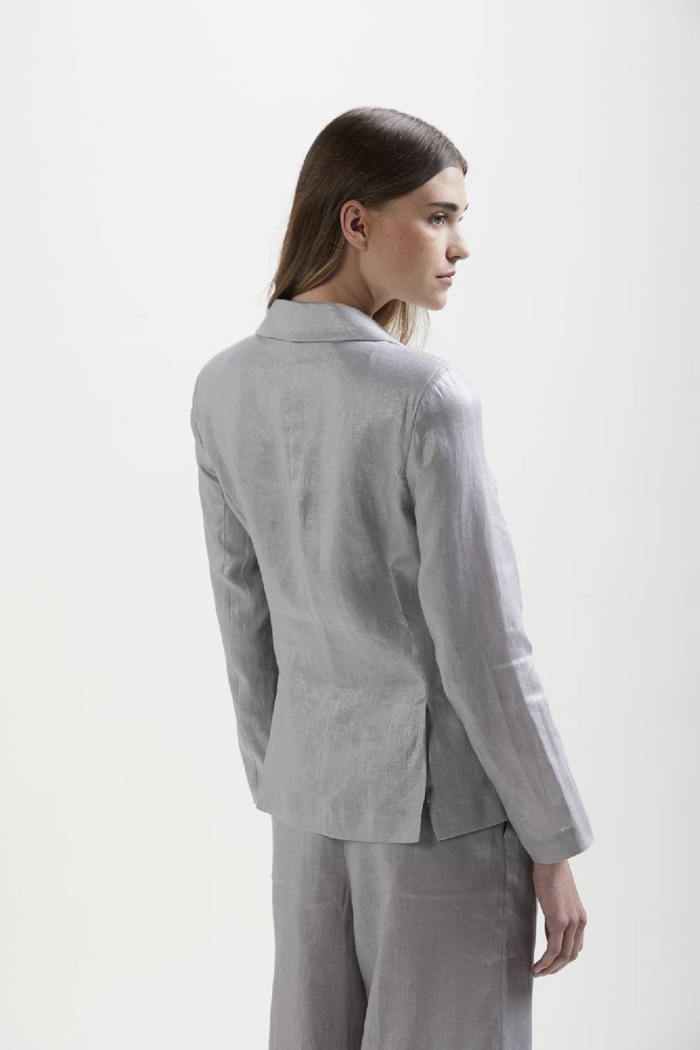Kangra Cashmere Blazer In Tela Di Lino Con Tasche Consegna Veloce