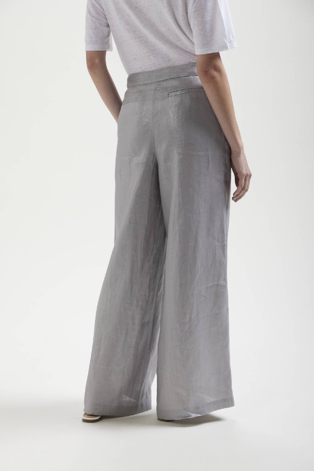 Kangra Cashmere Pantalone Largo In Tela Di Lino Offerta migliore