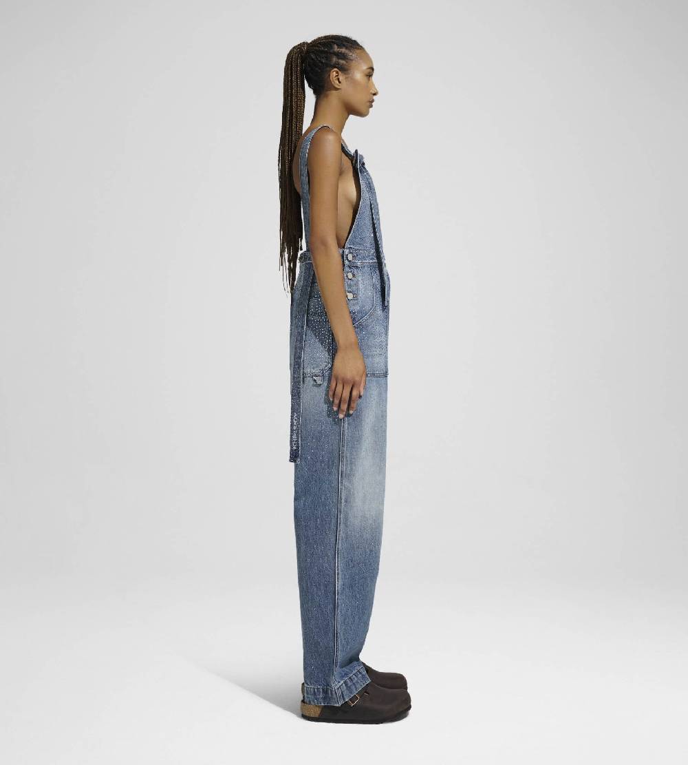 Khrisjoy SALOPETTE DENIM STRASS MEDIUM DENIM MULTICOLOR Economico