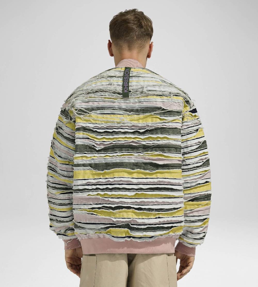 Khrisjoy BOMBER DENIM STRIPES MULTICOLOR DENIM Spedizione Gratuita