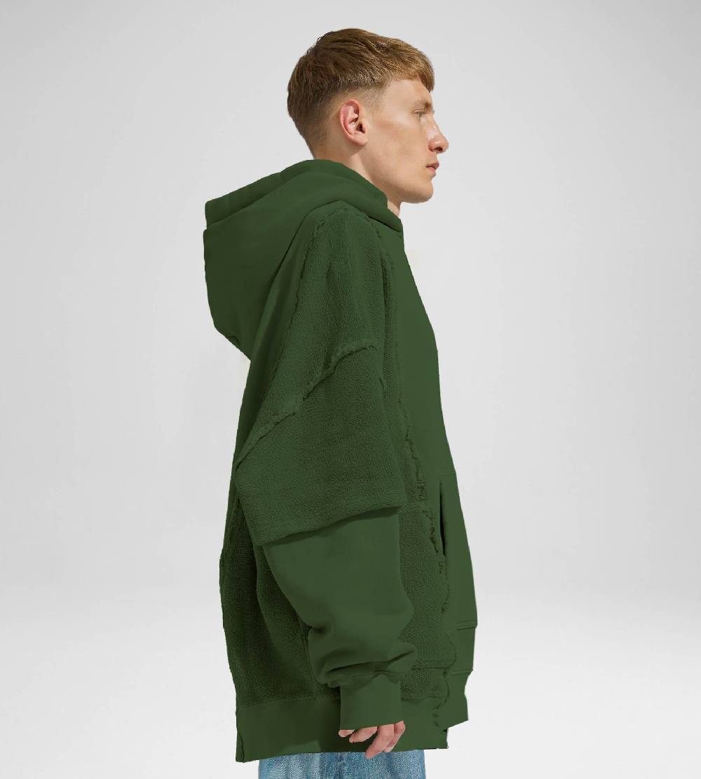 Khrisjoy HOODIE DOUBLE POCKETS OLIVE GREEN Novità