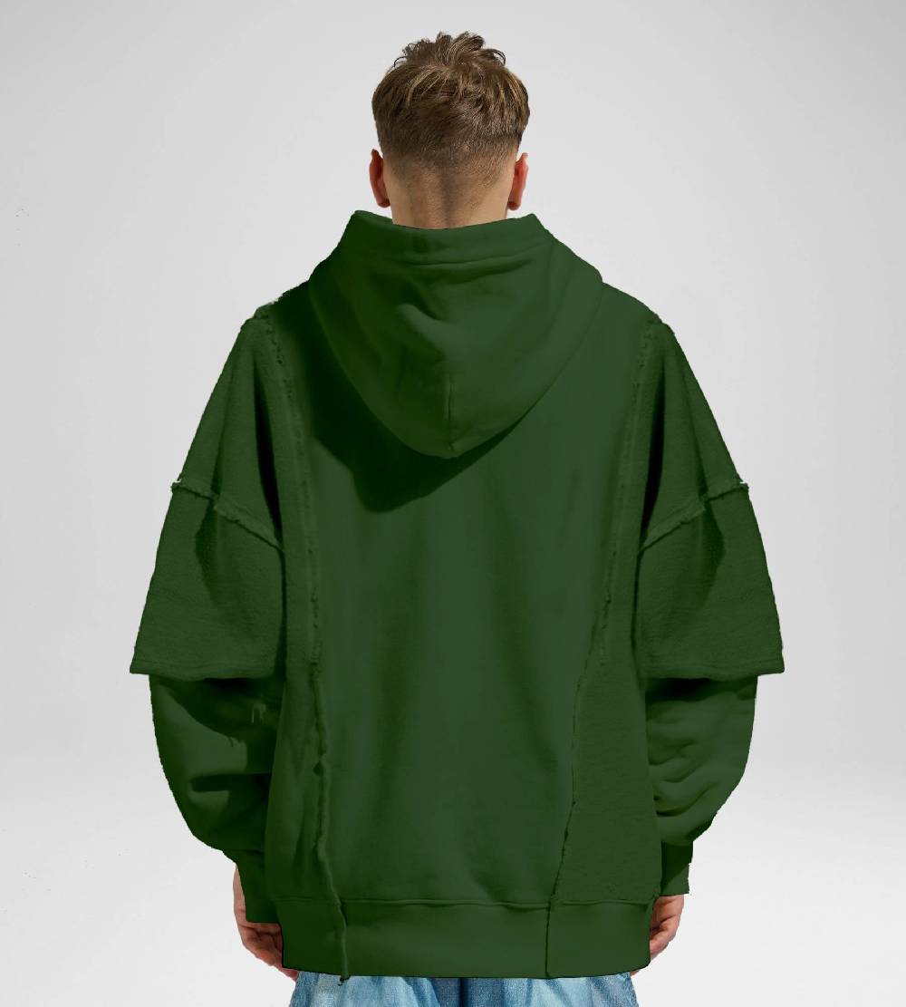 Khrisjoy HOODIE DOUBLE POCKETS OLIVE GREEN Novità