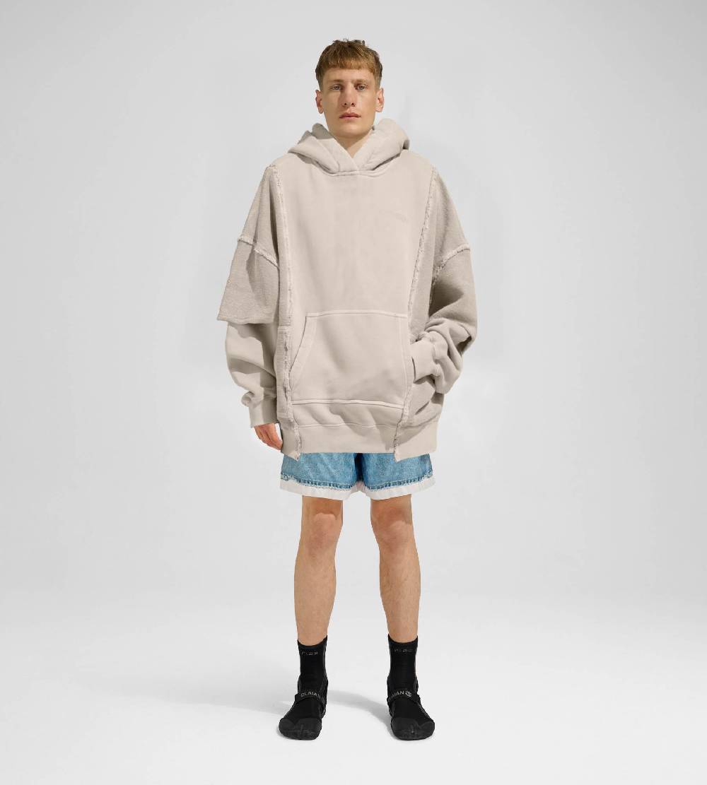 Khrisjoy HOODIE DOUBLE POCKETS DESERT In Vendita