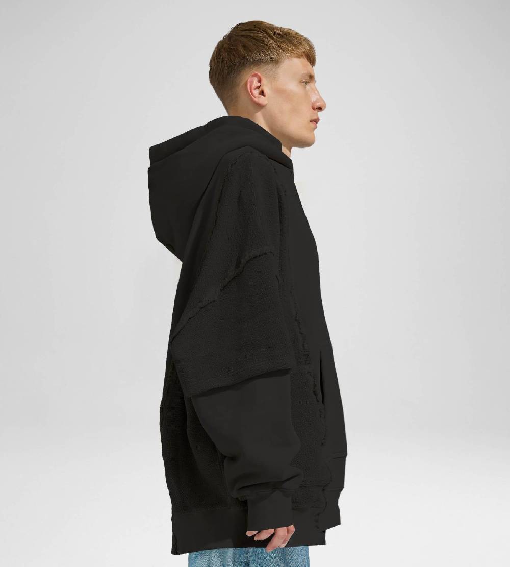 Khrisjoy HOODIE DOUBLE POCKETS BLACK Sconto
