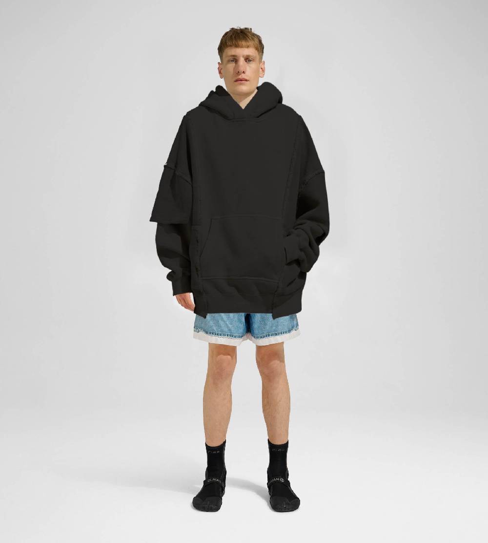 Khrisjoy HOODIE DOUBLE POCKETS BLACK Sconto
