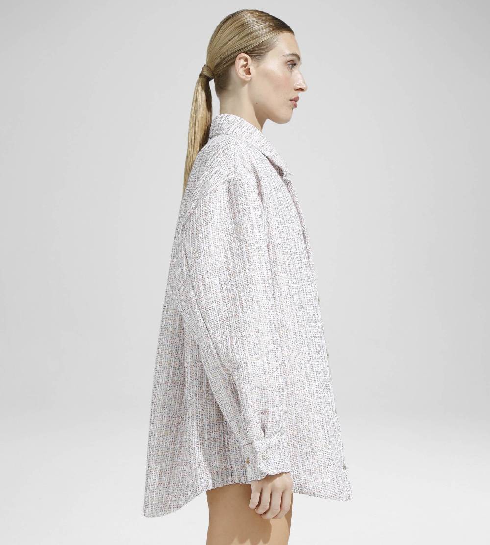 Khrisjoy OVERSIZE SHIRT TWEED PAILLETTES TRAMÉ Italia