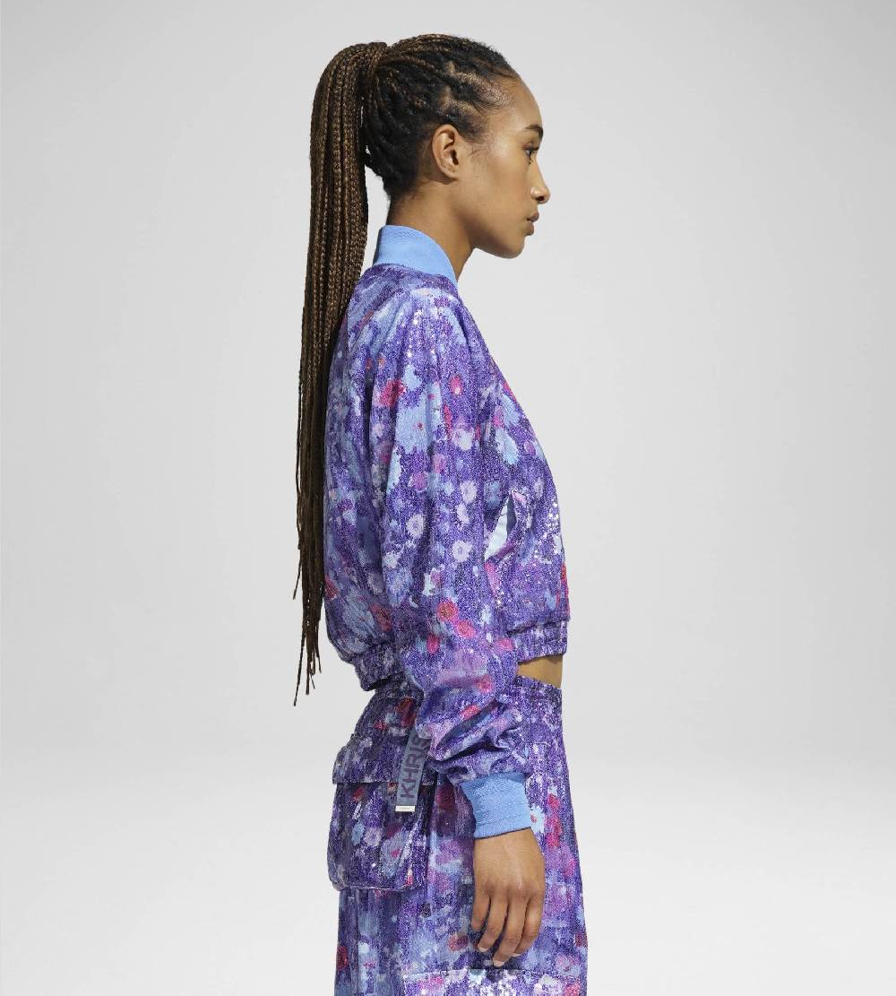 Khrisjoy TRACK JACKET PAILLETTES FLOWERS UPSIDE DOWN GRAPE Acquista Ora