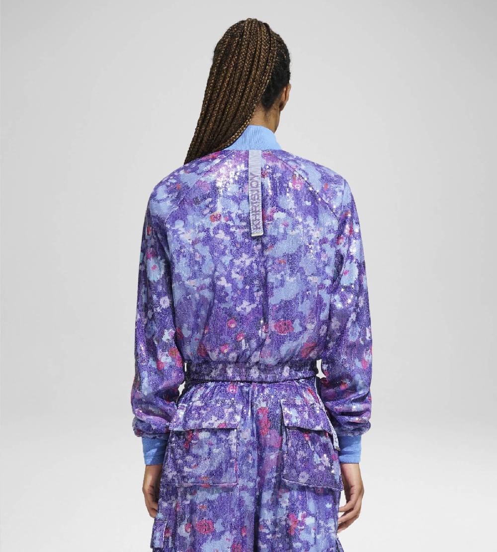 Khrisjoy TRACK JACKET PAILLETTES FLOWERS UPSIDE DOWN GRAPE Acquista Ora
